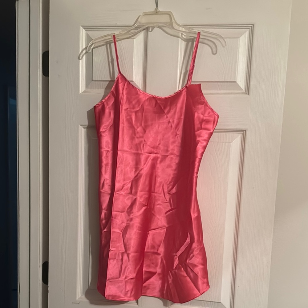 Pink Satin Slip Dress